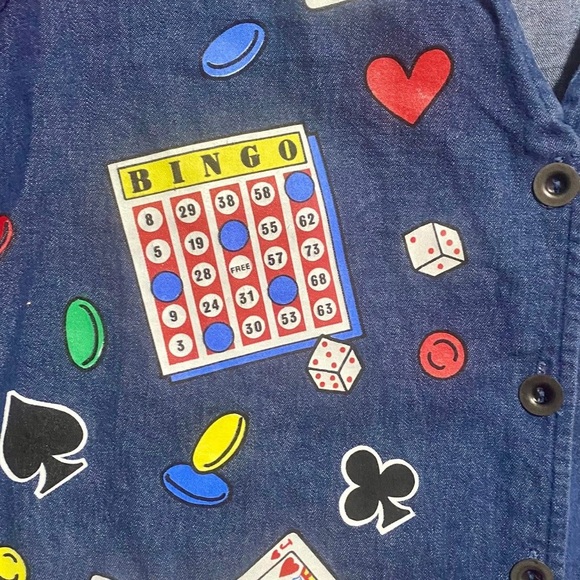 Blair Blue Bingo Card Game Vest - Picture 3 of 4